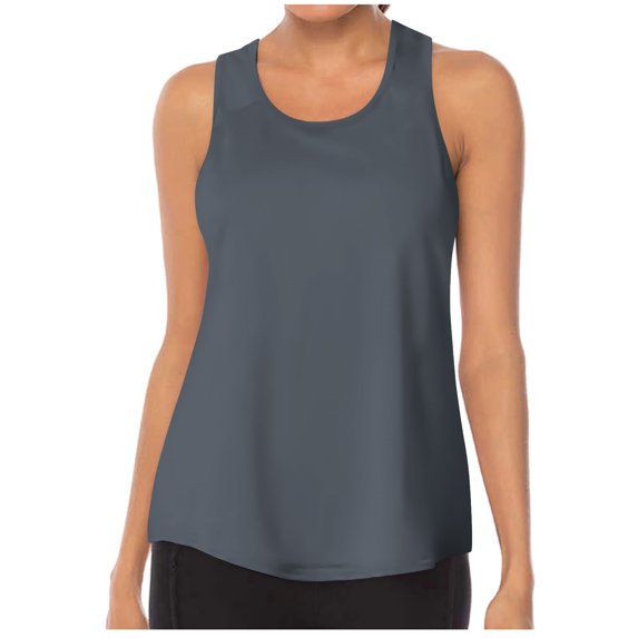 cfhntfmh Women's Workout Tank Tops Racerback Athletic Solid Color Tanks Sleeveless Loose Fit Yoga Running Gym Shirts for Women