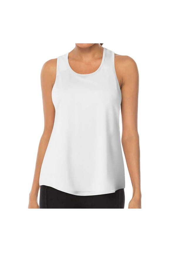 Women's Workout Tank Tops Racerback Athletic Solid Color Tanks Sleeveless Loose Fit Yoga Running Gym Shirts for Women