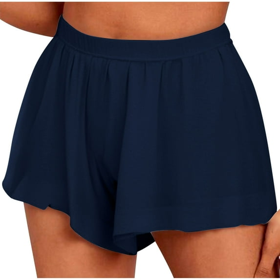 XuJwPNcy Womens Athletic Shorts Lightweight High Waisted Running Shorts Gym Workout Wide Leg Shorts