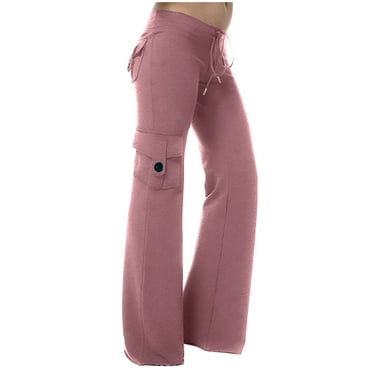 Yuzhih Womens Bootcut Yoga Pants Plus Size Wide Leg Cargo Pants Casual Drawstring Workout Athletic Trousers with Pockets