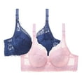 thumbnail image 1 of XuJwPNcy Womens Bras Lace Wireless Seamless Non-padded Full Coverage Soft Comfort No Underwire Wirefree Push up Bralette 2 PCS, 1 of 2