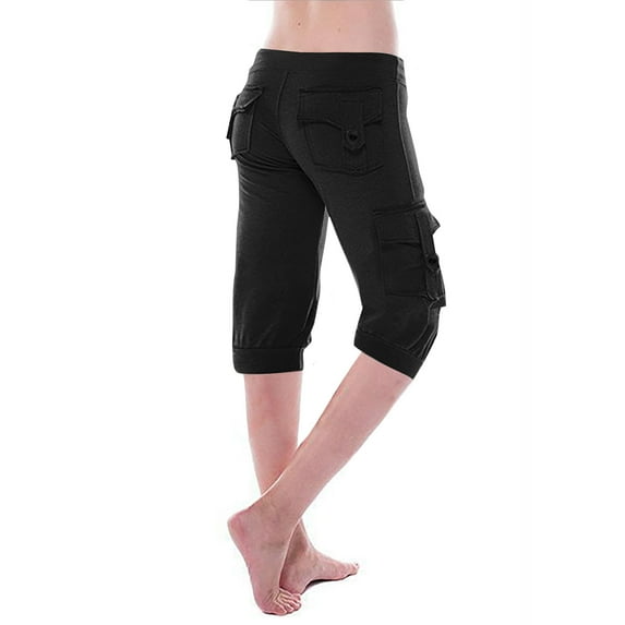 XuJwPNcy Womens Capris with Pockets Loose Casual Capri Pants Dressy Lightweight Baggy Cargo Pants for Hiking