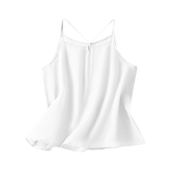 Yuzhih Womens Cotton Linen Tank Tops Spaghetti Strap Sleeveless Cami Shirts Summer Casual Loose Fit Solid Color Camisole
