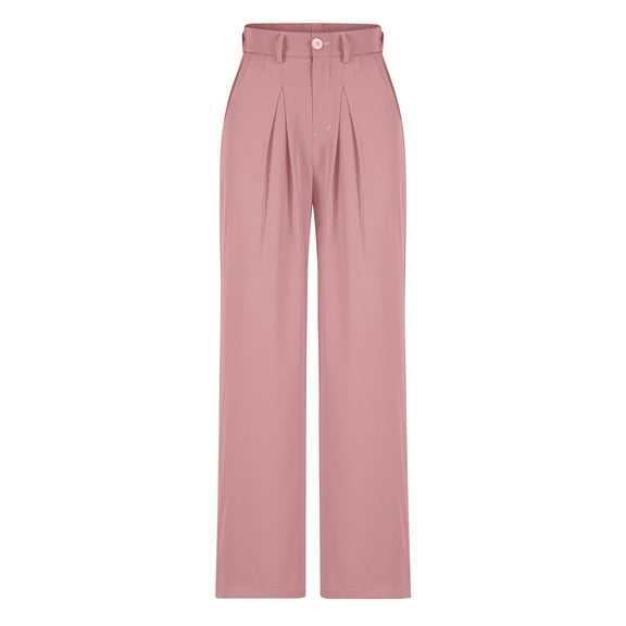 XuJwPNcy Womens Dress Pants High Waisted Business Office Work Pants Casual Loose Straight Leg Trousers