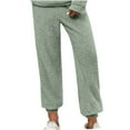 thumbnail image 1 of XuJwPNcy Womens Fuzzy Fleece Pants Fall Fashion Thermal Lightweight Lounge Trouser Straight Leg Pajama Pants, 1 of 5