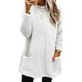 thumbnail image 1 of Besolor Womens Fuzzy Sherpa Fleece Sweaters Casual Hoodies Sweatshirt Pullover Loose Cozy Winter Loungewear with Pockets, 1 of 3