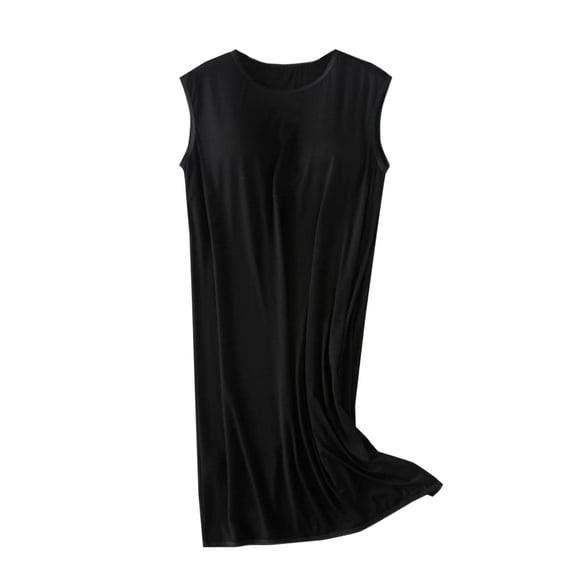XuJwPNcy Womens Pajama Dresses Built in Bra Sleeveless Crew Neck Casual Pjs Dress Comfy Soft Flowy Midi Dress