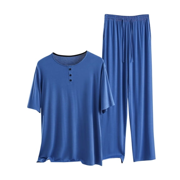 Yuzhih Womens Pajama Sets Casual Crew Neck Short Sleeve Top with Drawstring Pant Pjs Set Loungewear Sleepwear