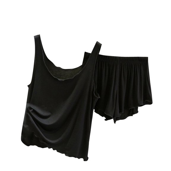 XuJwPNcy Womens Pajama Sets Sleeveless Scoop Neck Tank Top with Short Pants Two Piece Pjs Lounge Outfits