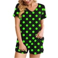 thumbnail image 1 of XuJwPNcy Womens Pajama Sets V Neck Short Sleeve Tops and Short Pants Lounge Sets Pjs Soft 2 Piece Print Sleepwear, 1 of 6