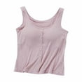 thumbnail image 1 of XuJwPNcy Womens Pj Tank Tops Button down Scoop Neck Solid Sleeveless Pajama Shirts Summer Going out Tshirts Witn Bras, 1 of 3