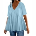thumbnail image 1 of XuJwPNcy Womens Plus Size Summer Babydoll Tops Oversized Blouse Dressy Casual Tunic Shirts V Neck Loose Blouses, 1 of 5