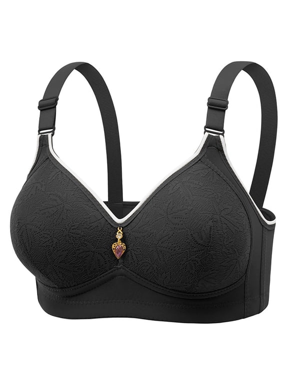 Womens Push up Bras Wireless Seamless V Neck Full Coverage Soft Comfort No Underwire Bra Wirefree Bralette with Support