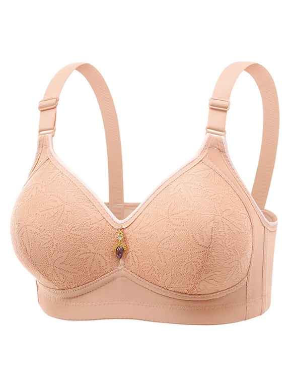 Womens Push up Bras Wireless Seamless V Neck Full Coverage Soft Comfort No Underwire Bra Wirefree Bralette with Support