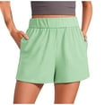 thumbnail image 1 of XuJwPNcy Womens Ribbed Knit Workout Shorts High Waist Loose Comfy Yoga Shorts Wide Leg Lounge Shorts with Pocket, 1 of 6