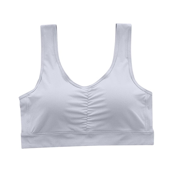 Yuzhih Womens Scoop Neck Sports Bra Workout Crop Tank Tops Non-padded Yoga Camisole Sports Seamless Bras for Women