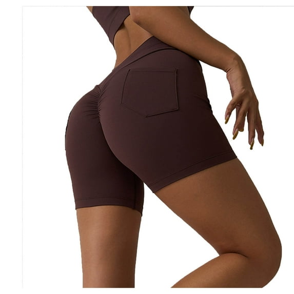 XuJwPNcy Womens Scrunch Workout Shorts with Pockets Slimming Yoga Shorts High Waisted Lifting Athletic Gym Bottoms