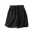 thumbnail image 1 of XuJwPNcy Womens Shorts Casual Loose Cotton Linen Shorts with Pockets Drawstring Elastic Waist Solid Shorts, 1 of 6