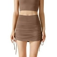 thumbnail image 1 of XuJwPNcy Womens Skorts High Waisted Skirt Bottoms Ruched Skirts Midi Active Summer Beach Vacation Skirt with Shorts, 1 of 7