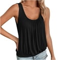 thumbnail image 1 of Yuzhih Womens Sleeveless Tank Tops Summer Loose Pleated Cute Blouses Casual Scoop Neck Fashion Shirts, 1 of 6