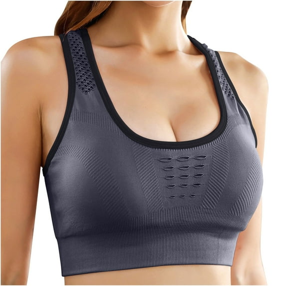 XuJwPNcy Womens Sports Bras Padded High Impact Support Running Yoga Bras Hollow Breathable Gym Workout Bra