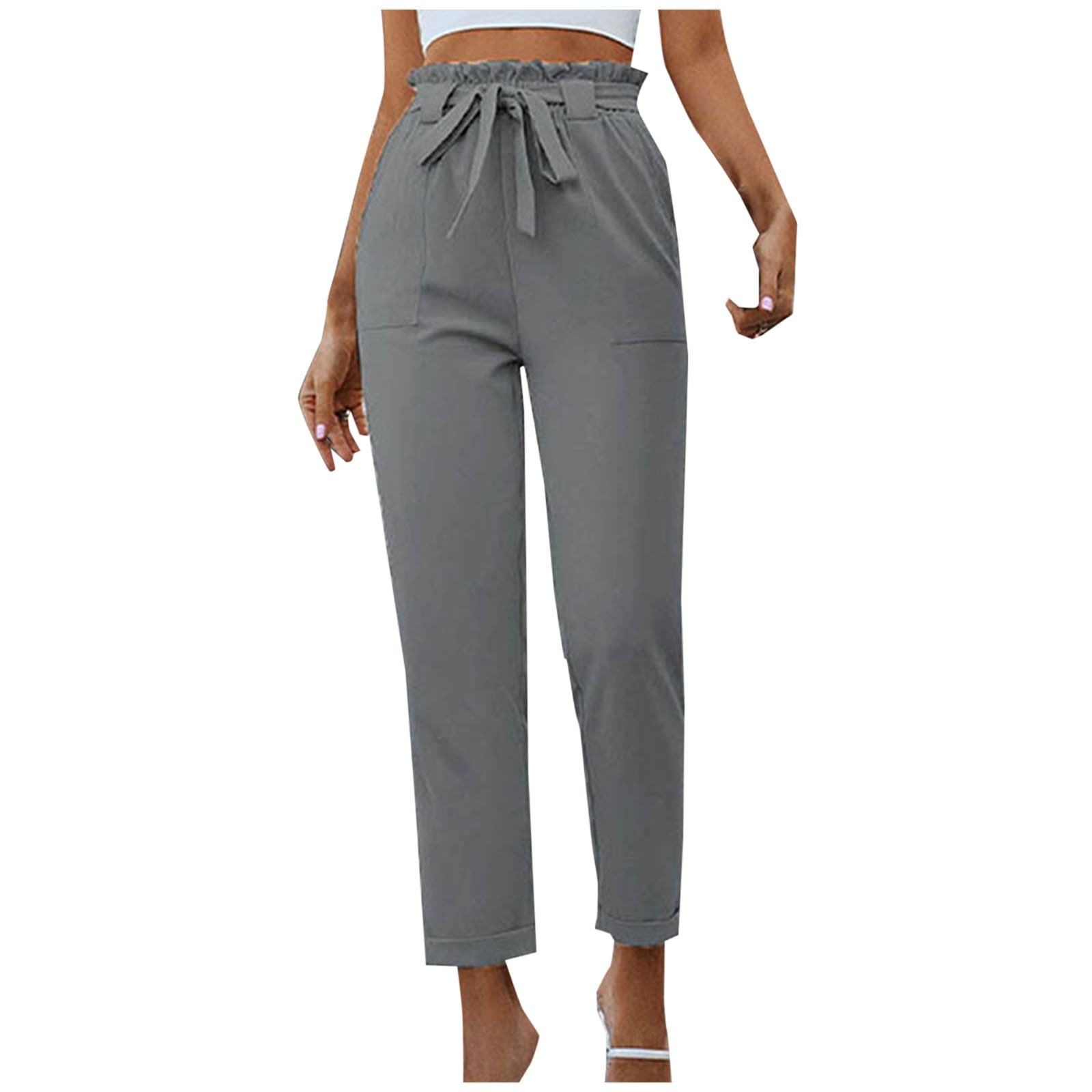 XuJwPNcy Womens Straight Leg Pants High Waisted Business Casual Work ...