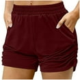 thumbnail image 1 of XuJwPNcy Womens Sweat Shorts Curved Hem Casual Lounge Shorts Workout Athletic Shorts with Pockets, 1 of 7