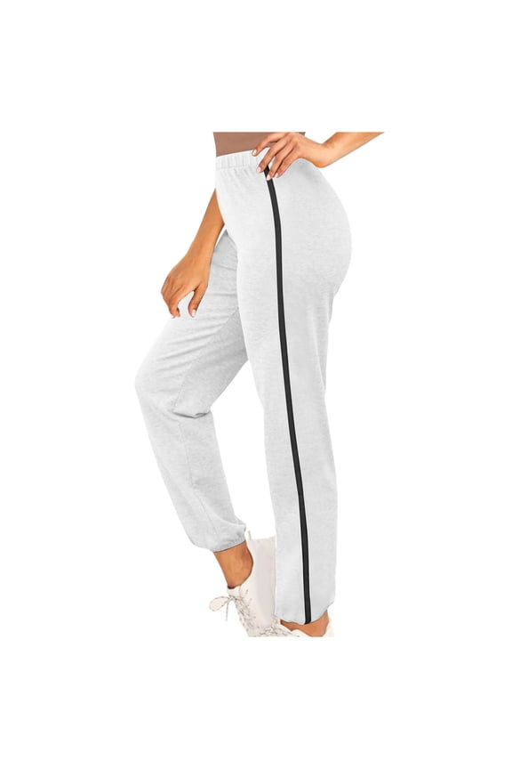 Yuzhih Womens Sweatpants Trendy Side Striped Athletic Pants Elastic Waist Gym Trouser Loose Casual Joggers