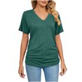 thumbnail image 1 of Yuzhih Womens T Shirts Short Sleeve V Neck Tunic Tops Summer Trendy Soft Casual Comfy Outfits Clothes, 1 of 5