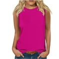 thumbnail image 1 of cfhntfmh Womens Tank Tops Summer Casual Crew Neck Sleeveless Top Solid Color Shirts Loose Basic Tee, 1 of 4