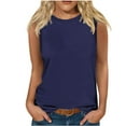 thumbnail image 1 of cfhntfmh Womens Tank Tops Summer Casual Crew Neck Sleeveless Top Solid Color Shirts Loose Basic Tee, 1 of 4