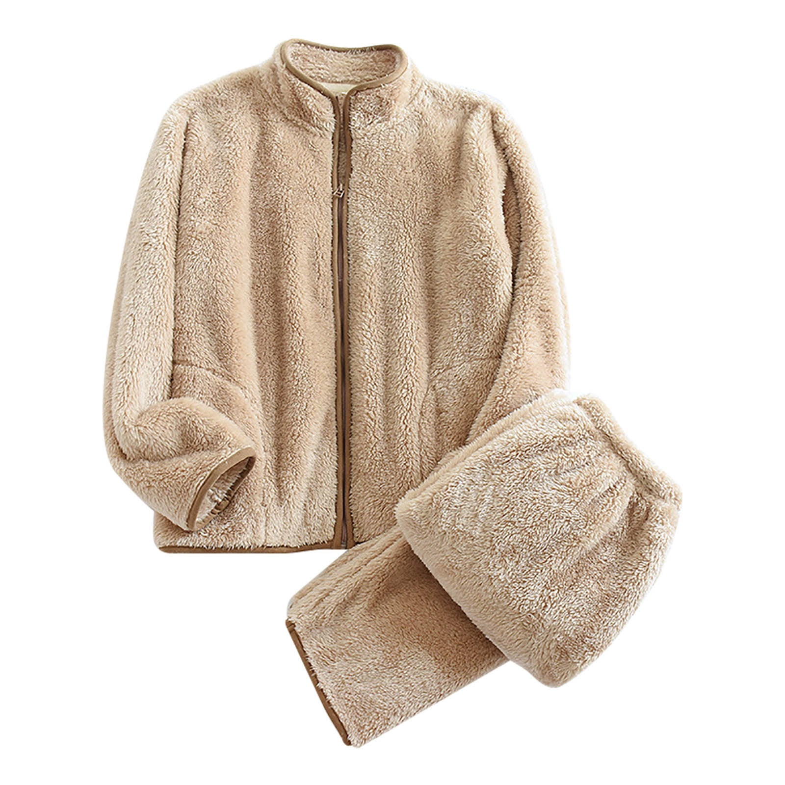 Autumn and Winter Loose Plush Zipper Hooded Jacket main image 0