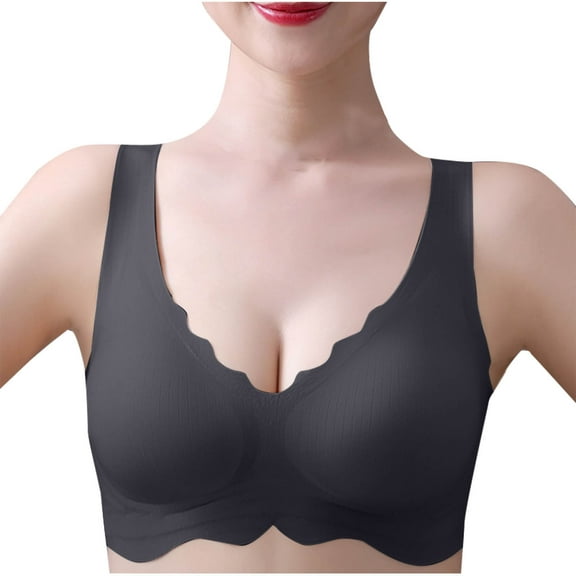 XuJwPNcy Womens Wireless T Shirt Bra Wave Side No Underwire Seamless No Show Full Coverage Bras for Women