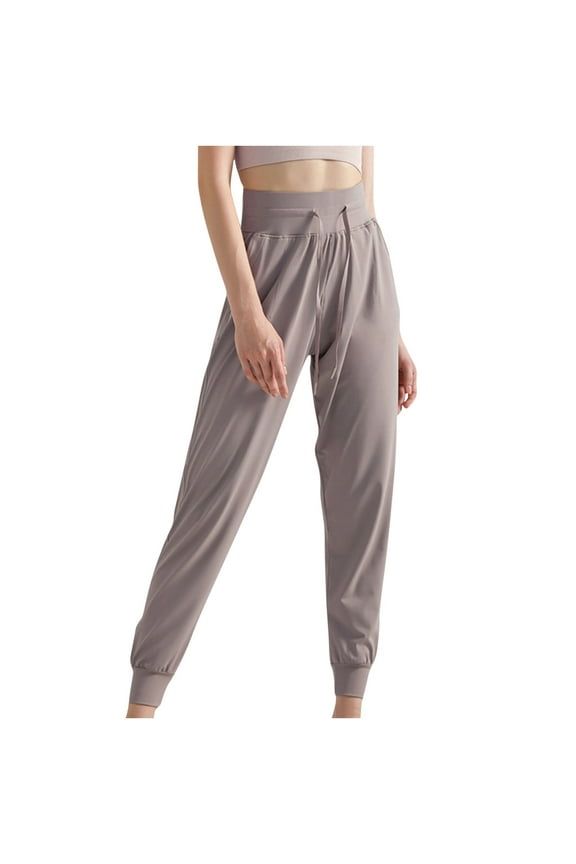 Womens Yoga Sweatpants Loose Workout High Rise Jogger Pants Comfy Cinch Bottom Lounge Pants with Pockets