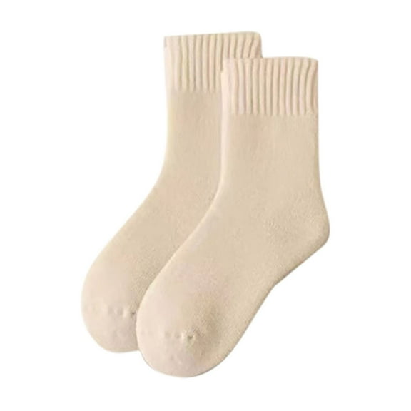 XuJwPNcy Wool Socks for Women Thick Winter Solid Color Socks Knit Warm Socks Cozy Crew Socks for Christmas