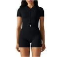 thumbnail image 1 of XuJwPNcy Workout Sets for Women 2 Piece Sets Zip up Short Sleeve Crop Top High Waisted Shorts Seamless Yoga Outfits, 1 of 7