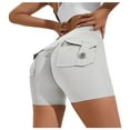 thumbnail image 1 of Yuzhih Workout Shorts Women High Waist Cargo Gym Shorts with Pocket Yoga Running Athletic Fitness Short Pants, 1 of 3