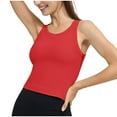 thumbnail image 1 of XuJwPNcy Workout Tank Tops Woman Seamless Ribbed Crop Tank Tops for Ladies Sleeveless Scoop Neck High Support Bralettes, 1 of 4