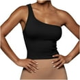 thumbnail image 1 of XuJwPNcy Workout Tops for Women Sleeveless One-Shoulder Shirts Ribbed Tees Slim Basic Tank Tops, 1 of 4