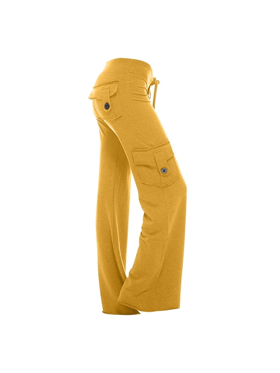 Yoga Pants for Women Loose Elastic High Waist Workout Sports Trousers Summer Casual Wide Leg Cargo Pants
