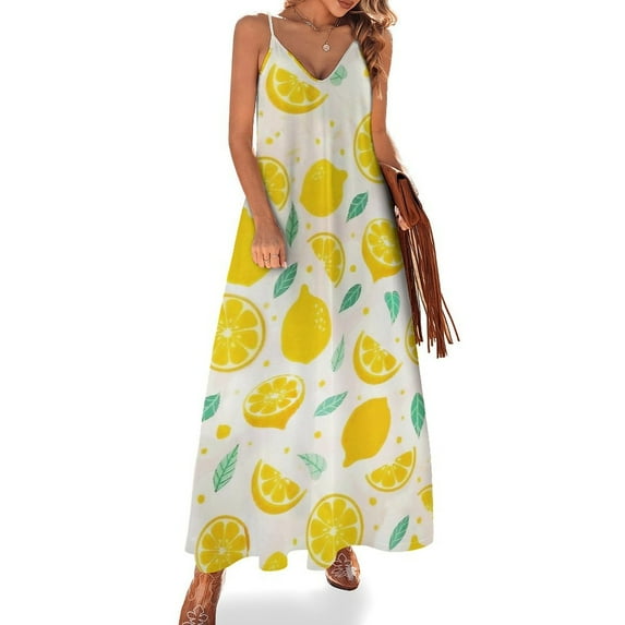 Yuzu Fruit Sleeveless Dress Women's Evening Dress Womans Clothing