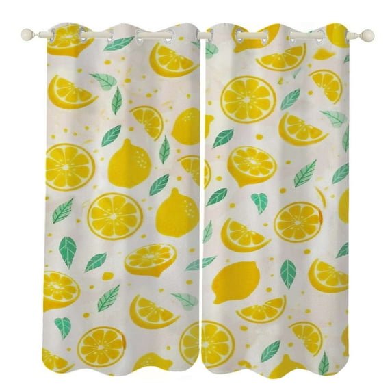Yuzu Fruit Sunshade Curtains Home Bedroom Living Room Dining Room Home Decor Window Drapes 2 PCS