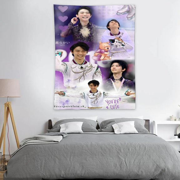 Yuzuru Hanyu tapestry adds vibrant color and unique style to any room making it a standout decorative piece 50 x 60-inch(130x150cm)