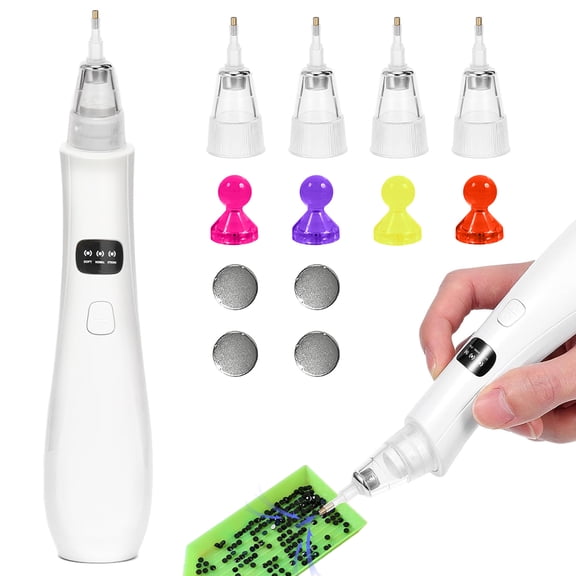 Yvagay Electric Diamond Painting Pen ,Cordless Vacuum Pen No Wax Needed, 3 Suction Modes, Rechargeable with 4 Tips & Desktop Magnets, DIY Craft Gift