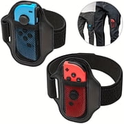 Yves 2pc Adjustable Leg Strap for Switch & Switch OLED Sports Play, Ring Fit Adventure Controller, BlackLong