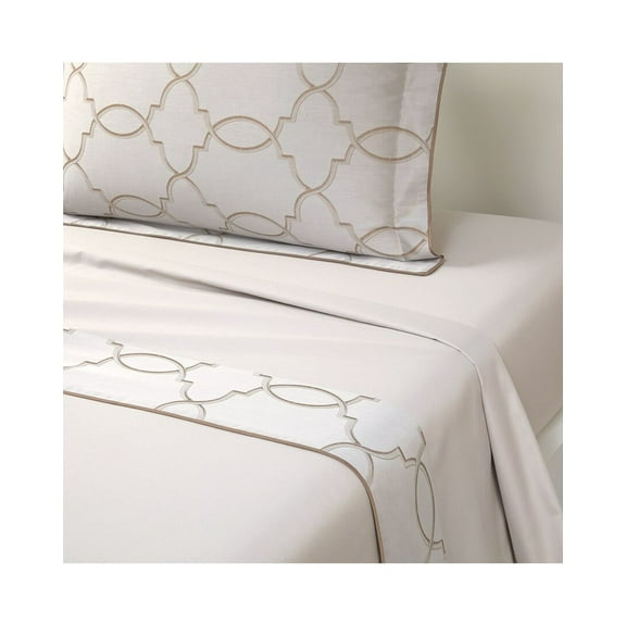 Yves Delorme 300 Thread Count Palazzo Flat Sheet, Full/Queen, Brown