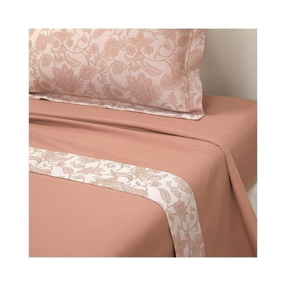 Yves Delorme 300 Thread Count Perse Flat Sheet, Full/Queen, Orange
