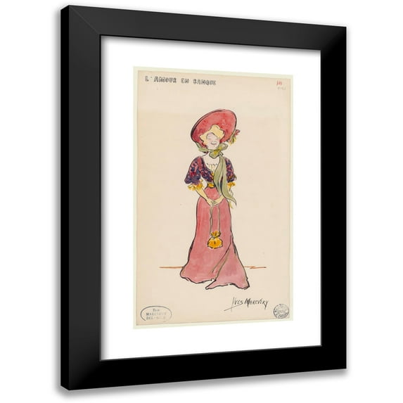 Yves Marevéry 10x14 Black Modern Framed Museum Art Print Titled - Bank Love (1907)