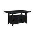 thumbnail image 1 of Yves Rubbed Charcoal Wood Counter Height Dining Table with Storage, 1 of 11