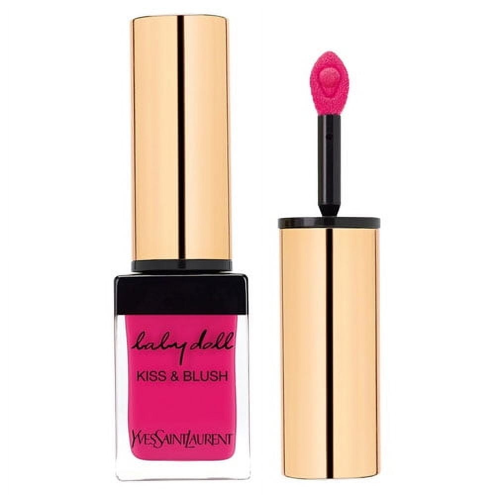 Yves Saint Laurent Baby Doll Kiss and Blush Lip Gloss for Women, No. 1 Fuchsia Desinvolte .33 oz
